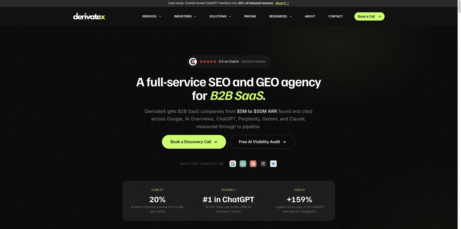 DerivateX homepage
