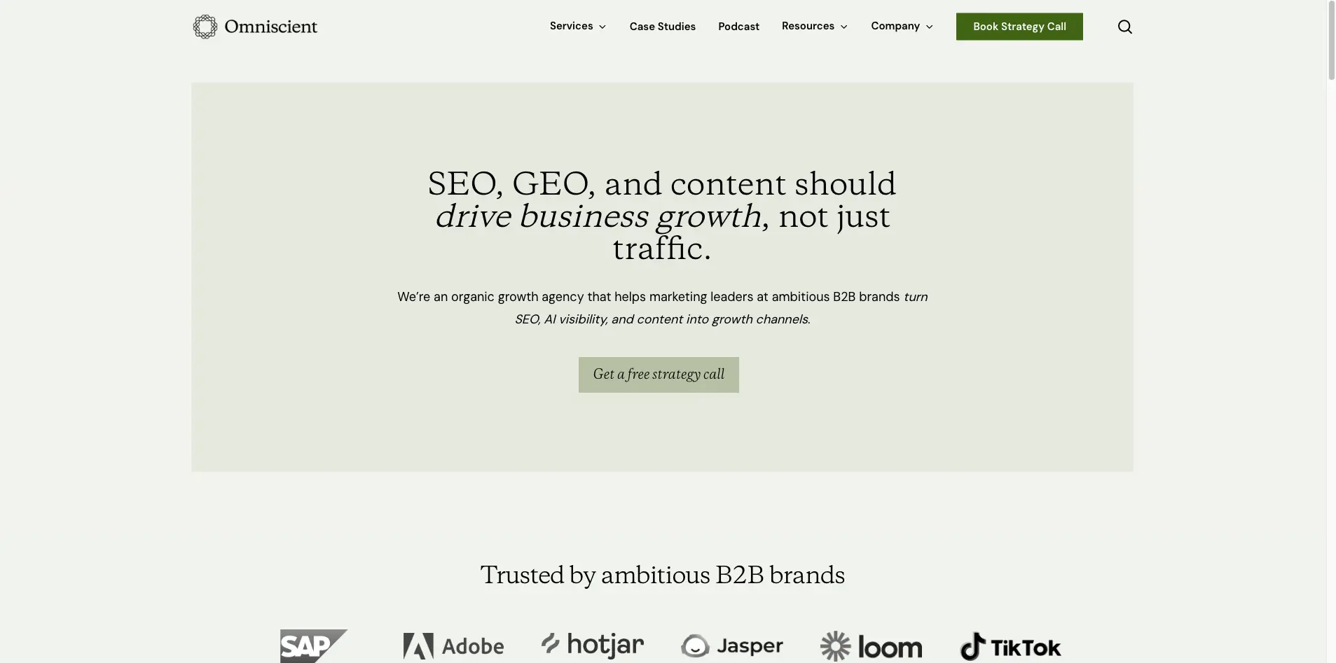 Omniscient Digital homepage