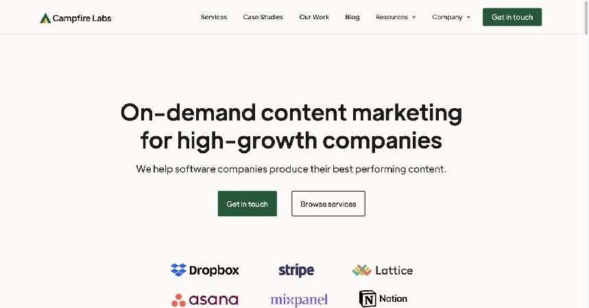 Campfire Labs homepage